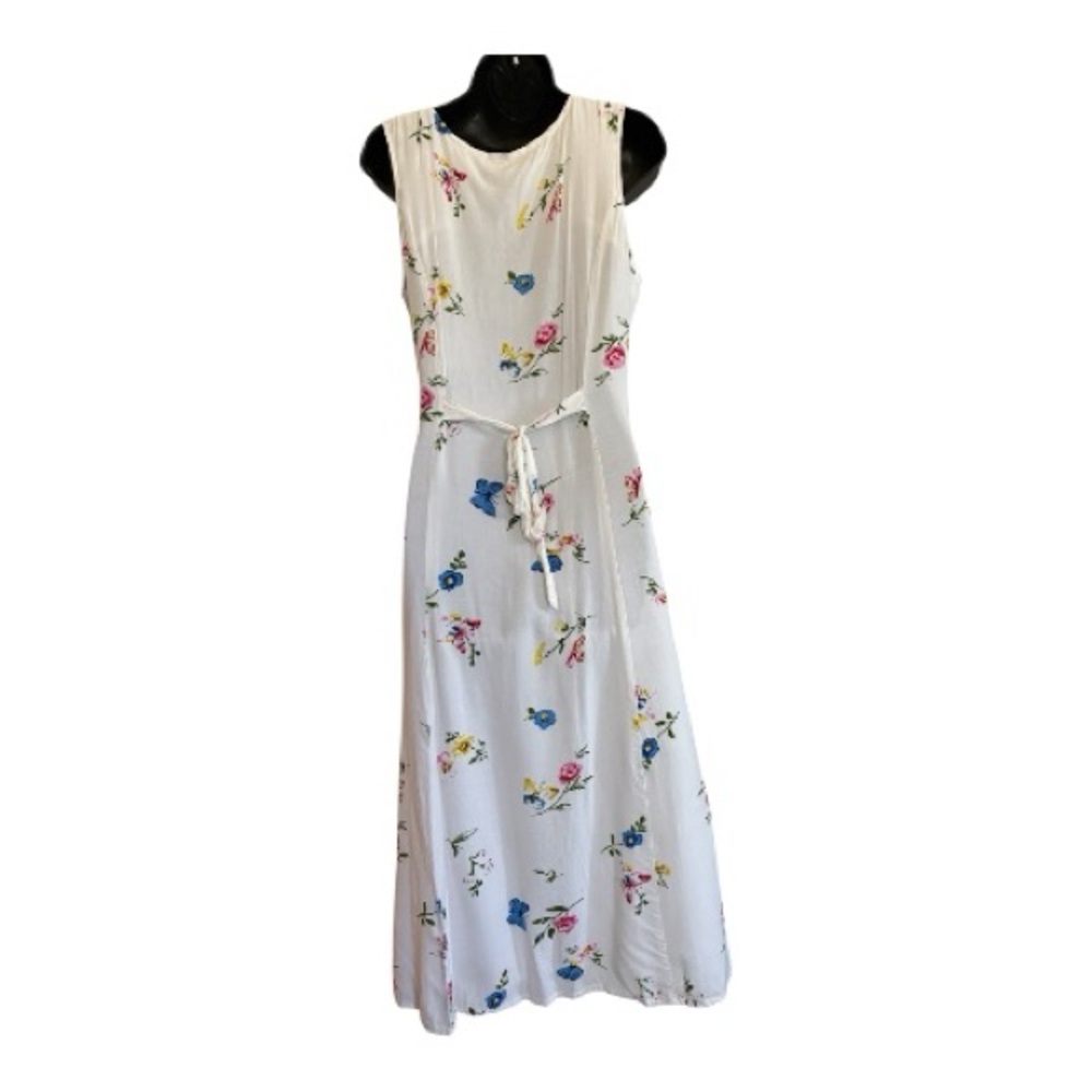 Venus Floral Sleeveless White Maxi Dress Size 8 - Picture 12 of 15
